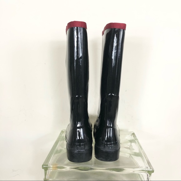 Cole Haan Tall Black glossy rubber boots size 9 worn once. - Picture 3 of 9